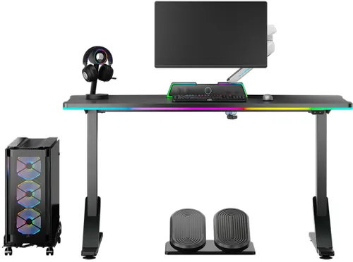 Biurko gamingowe ULTRADESK Iron RGB Czarny