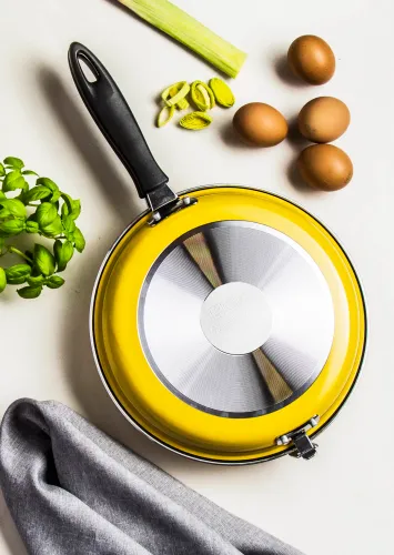 TESCOMA Presto Yellow 26 cm żółta - patelnia do naleśników i omletów nieprzywierająca dwustronna