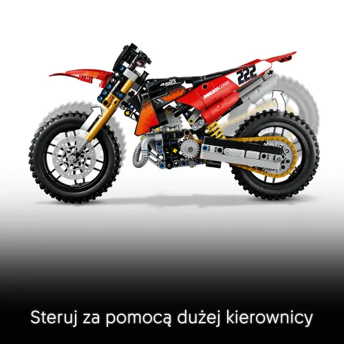 LEGO TECHNIC 42238 Motocykl Ducati Desmo450 MX Factory, zestaw klocków 10+