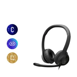 Słuchawki przewodowe z mikrofonem Logitech USB Headset H390 Nauszne Czarny