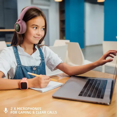 Słuchawki bezprzewodowe PowerLocus Buddy Kids Nauszne Dla Dzieci Bluetooth 5.3 Różowy