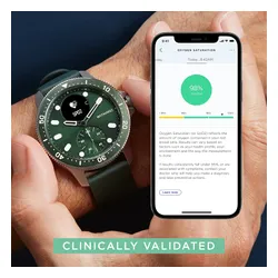 Смарт-часы Withings Scanwatch Horizon, гибридные смарт-часы с ЭКГ, пульсометром и оксиметром, зеленый, 43 мм