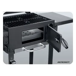 Grill węglowy ogrodowy Berdsen BD-892 komin żeliwny ruszt z pokrywą popielnik + termometr
