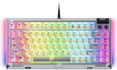 Klawiatura RAZER BlackWidow V4 Phantom RGB Hot-Swap Orange Tactile Gen-3 Switch Przezroczysto-biało-czarny