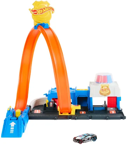 Tor Hot Wheels City Posterunek policji Super Pętla JBM71