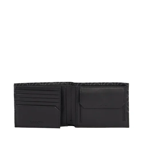 Мужской кошелек Calvin Klein Subtle Mono Trifold 10cc с монетой K50K509238 Black Classic Mono 01h