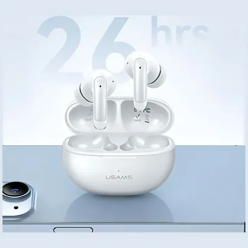 Słuchawki bezprzewodowe USAMS X-DON Dual TWS Dokanałowe Bluetooth 5.3 ENC Biały