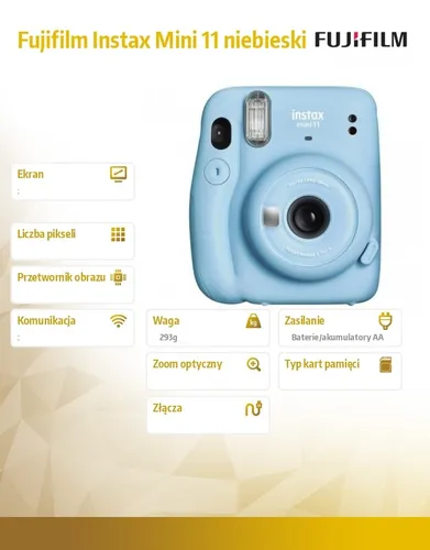 Fujifilm Instax mini 11 Sky Blue Dijital Fotoğraf Makinesi