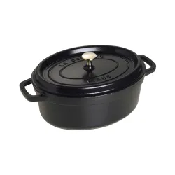STAUB La Cocotte Oval 4,2 l czarny - garnek żeliwny/brytfanna z pokrywką