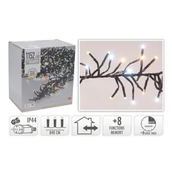 Lampki choinkowe CHRISTMAS DECORATION Łańcuch Świetlny 1152 LED Timer Zimny i Ciepły Biały