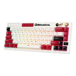 Klawiatura mechaniczna Royal Kludge RK-M65 Famicom Beige Switch Biało-Czerwony