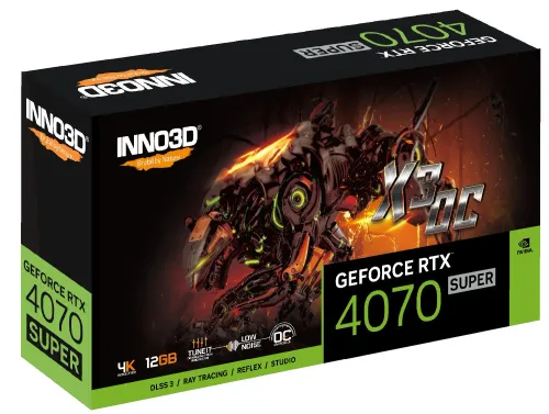 Karta graficzna Inno3D GeForce RTX 4070 Super X3 OC 12GB GDDR6X 192bit DLSS 3