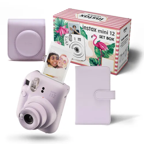 Камера Fujifilm Instax Mini 12 (фиолетовый) + чехол + альбом