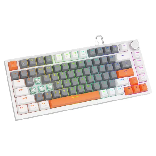 Klawiatura magnetyczna Savio ASTRAL Outemu White Jade 3 kolory keycapów Biały