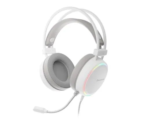 Słuchawki przewodowe z mikrofonem Genesis Neon 613 G2 RGB Nauszne Biały