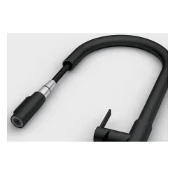 Bateria Franke Maris Slim Clear Water Pull-out J Czarny Mosiądz