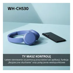 Słuchawki bezprzewodowe Sony WH-CH530 Nauszne Bluetooth 6.0 Różowy
