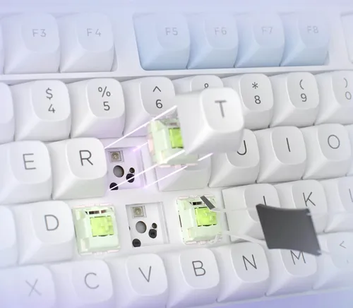 Klawiatura REDRAGON Ucal Max K673WBP RGB Hot Swap Manbo Switch Biało-fioletowo-niebieski