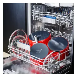 KITCHENAID Steel Core Enamel 3,7 l czerwony - garnek emaliowany z pokrywką