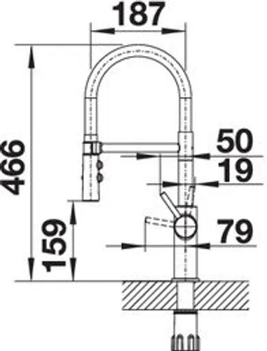 Bateria BLANCO Catris-S Flexo 525793 Czarny mat