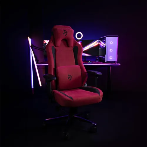 Fotel Arozzi Vernazza Supersoft Bordeaux Gamingowy do 145kg Tkanina Bordowy