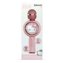 Mikrofon z głośnikiem Bluetooth OTL Technologies Hello Kitty PopSing LED Light Up Wireless Karaoke 5W Jasnoróżowy