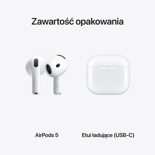 Apple AirPods 5 Douszne Bluetooth 5.3 Funkcje AI Biały