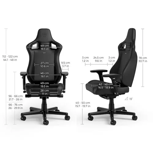 Fotel Noblechairs EPIC COMPACT Black Carbon Gamingowy do 120kg Skóra ECO Czarny