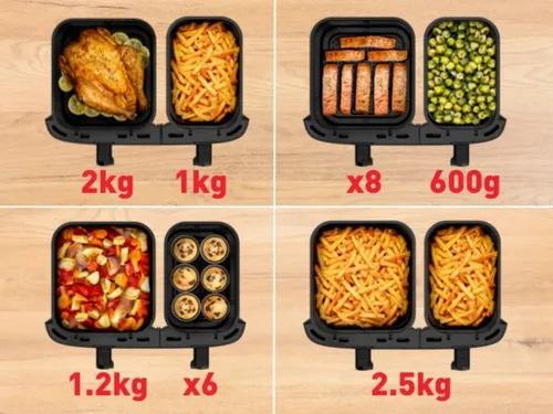 Air Fryer Frytkownica beztłuszczowa TEFAL EY942AE0 Dual Easy Fry XXL 11l z podwójnym koszem