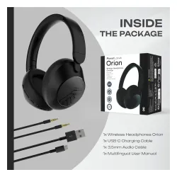 Słuchawki bezprzewodowe PowerLocus Orion Nauszne Bluetooth 5.4 Czarny