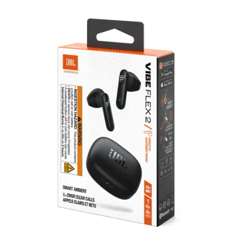Słuchawki bezprzewodowe JBL Vibe Flex 2 Black Douszne Bluetooth 5.3 Czarny