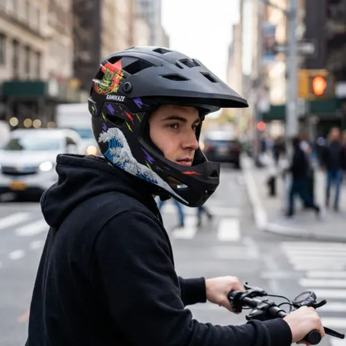 Kask KAMIKAZE Ronin Czarny Full Face (rozmiar M)