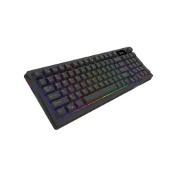 Klawiatura gamingowa Aqirys Atria AQIRYS White Linear przewodowa mechaniczna podświetlana czarna