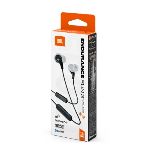 Słuchawki bezprzewodowe JBL Endurance Run 3 Wireless Dokanałowe Bluetooth 5.4 Czarno-szary