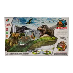 Duży Tor Samochodowy Wyścigowy Elastyczny Park Dinozaurów Zestaw 240 El.