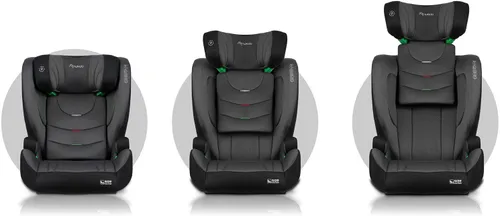 Fotelik samochodowy NUKIDO Louis Soft i-Size 100-150 cm (15-36 kg) Czarno-szary