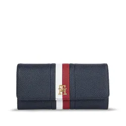 Женский кошелек Tommy Hilfiger Th Emblem Large Flap Corp AW0AW15271 Space Blue DW6