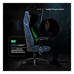 Fotel Diablo Chairs X.Eye Prime, Normal Size, Meta Ocean Gamingowy do 140kg Niebieski
