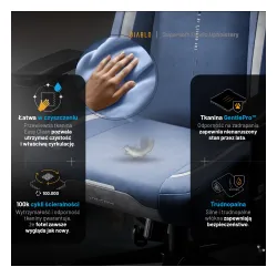 Fotel Diablo Chairs X.Eye Prime, Normal Size, Meta Ocean Gamingowy do 140kg Niebieski