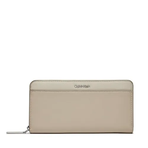 Большой женский кошелек Calvin Klein CK Must с кошельком Lg_Block K60K611437 DK Ecru / Stony Beige / Medium Taupe PC4