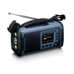 Radioodbiornik Lenco PDR-255BU Ładowanie solarne Na korbkę Latarka Powerbank Radio DAB+ Niebieski
