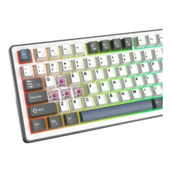 Klawiatura gamingowa White Shark Excalibur biała KTT Wine Red RGB Hot-Swap