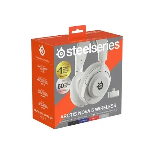 Słuchawki bezprzewodowe z mikrofonem SteelSeries Arctis Nova 5 Wireless Nauszne Biały