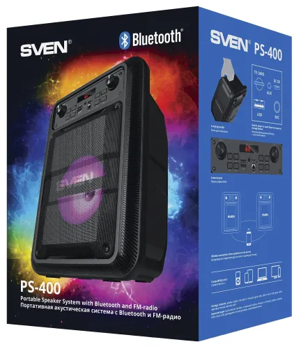 Głośnik mobilny SVEN PS-400 Radio FM Czarny