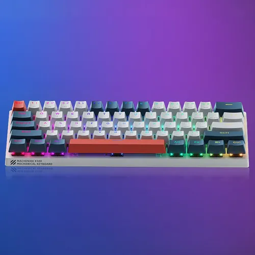 Klawiatura mechaniczna Machenike K500-B61 Gamingowa Przewodowa Red Switch Niebiesko-biała
