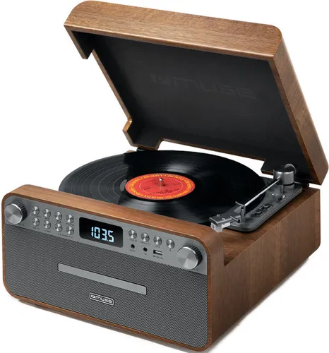 Gramofon MUSE MT-118AT Bluetooth USB Drewno
