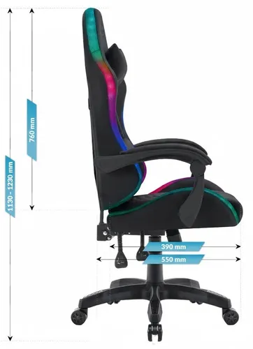 Fotel gamingowy HELL'S CHAIR HC-1000 LED Kids Czarny