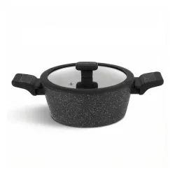 Garnek aluminiowy z pokrywką STARKE PRO CERES MARBLE 1,2 l