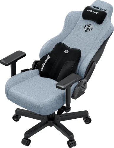Fotel Anda Seat Kaiser 3E XL Gamingowy do 150kg Tkanina Szaro-niebieski
