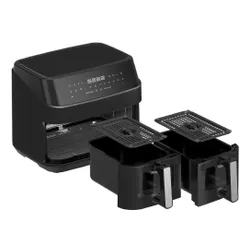 Air Fryer Frytkownica beztłuszczowa TURBOTRONIC TT-DAF6W Czarny 9l z podwójnym koszem